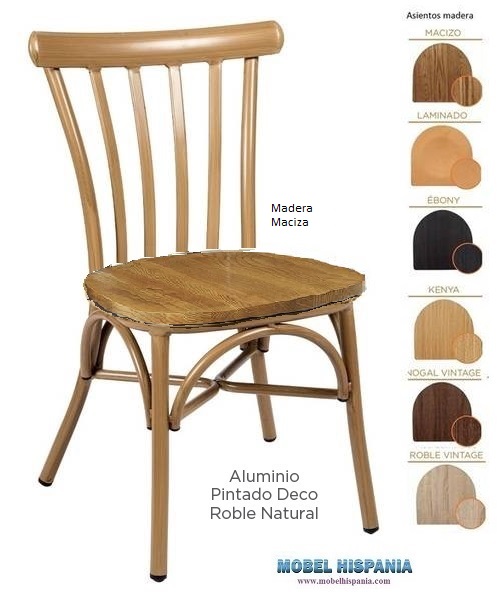 164 silla alu roble natural madera 1