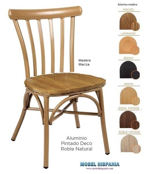 164 silla alu roble natural madera