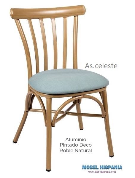 164 silla alu roble natural tapiza celeste