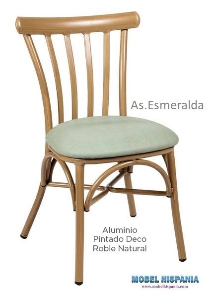 164 silla alu roble natural tapiza esmeralda