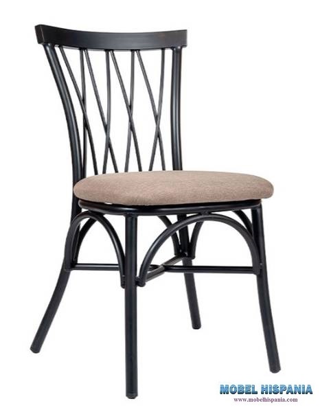 168 Silla alu negra tapizada mekong