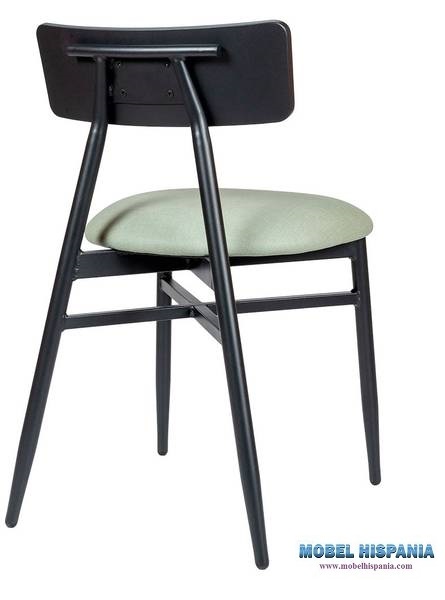 181 silla negro tapizado esmeralda trasera