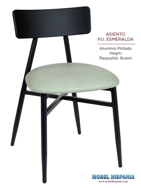 181 silla negro tapizado esmeralda