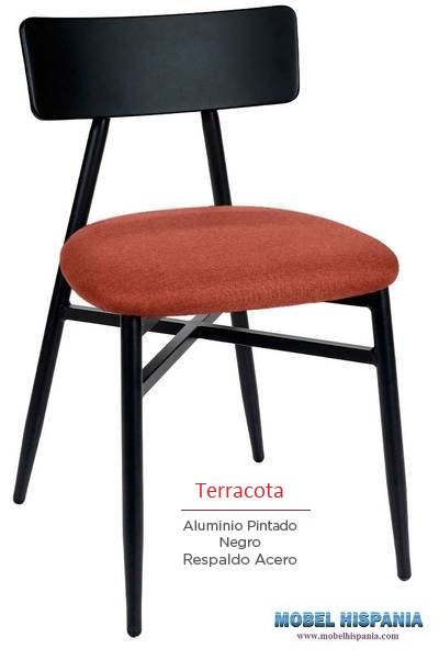 181 silla negro tapizado terracota1
