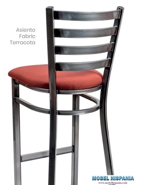 182 taburete latonado tapizado terracota
