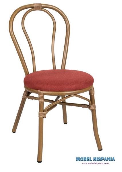 312 silla nogal tapizado terracota