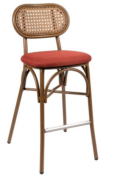 362 banqueta Nogal Claro Tapizado Terracota