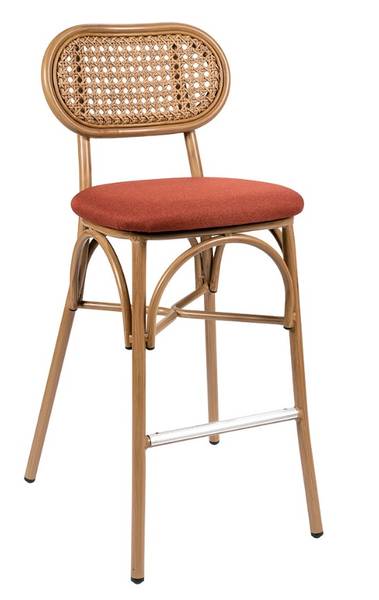 362 banqueta Roble Natural Tapizado terracota