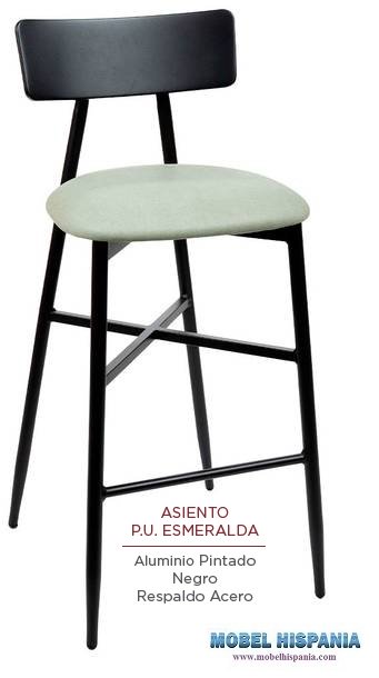 381 banqueta negro tapizado esmeralda