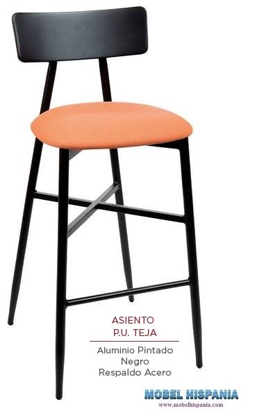 381 banqueta negro tapizado teja