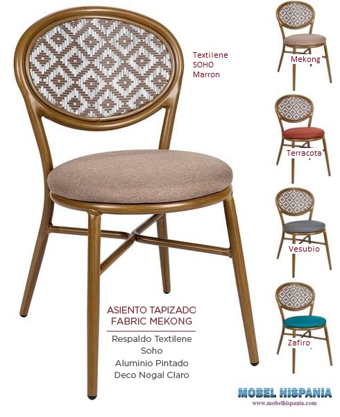 4077 silla nogal claro respaldo soho tapizado mekong 1