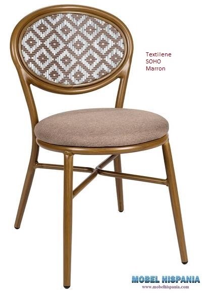 4077 silla nogal claro respaldo soho tapizado mekong
