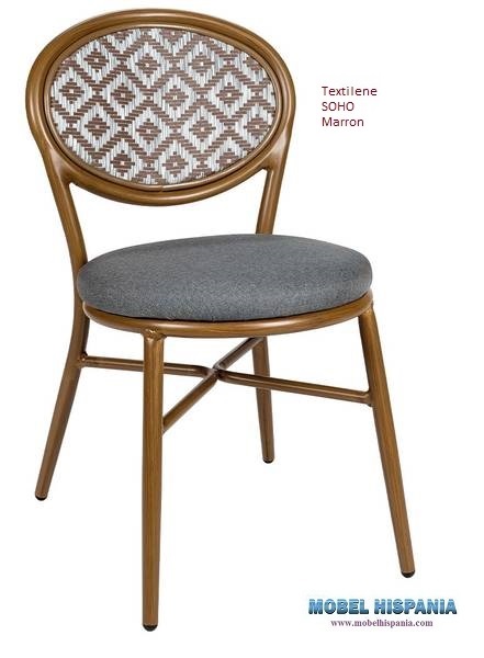 4077 silla nogal claro respaldo soho tapizado vesubio