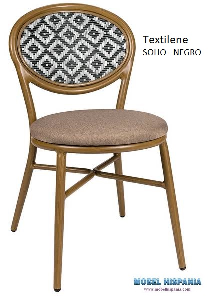 4078 silla nogal claro respaldo soho negro tapizado mekong