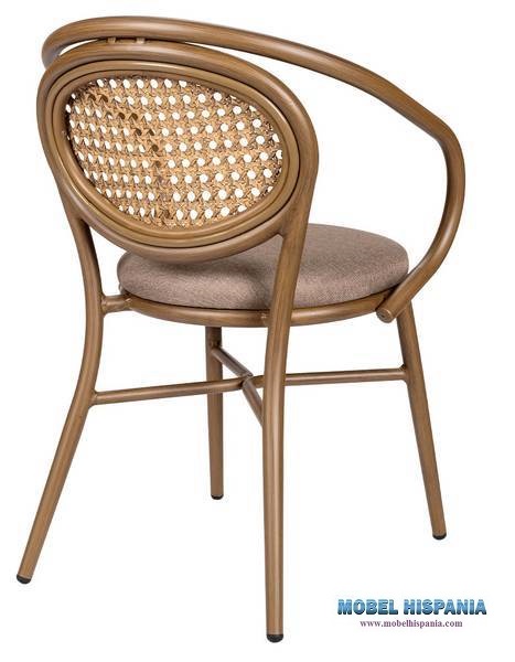 4083 sillon nogal claro respaldo rejilla tapizado mekong trasera