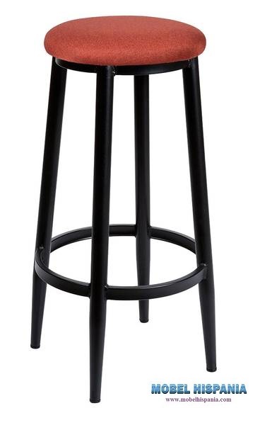 4531 PLUS banqueta negra asiento tapizado Terracota