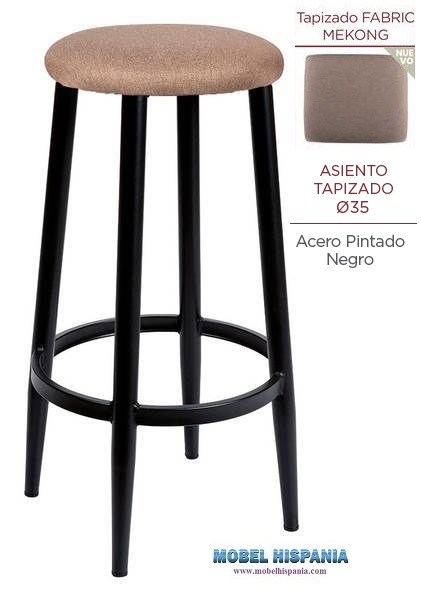 4541 banqueta negra asiento tapizado Mekong