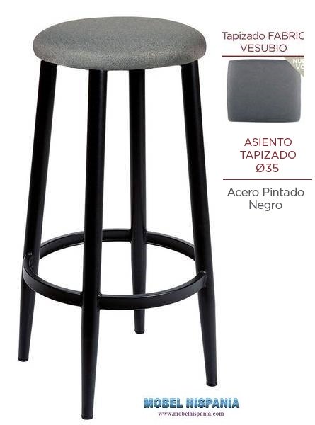 4541 banqueta negra asiento tapizado Vesubio