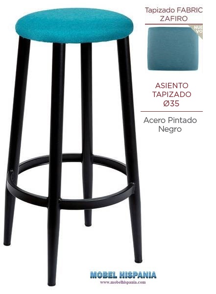 4541 banqueta negra asiento tapizado Zafiro