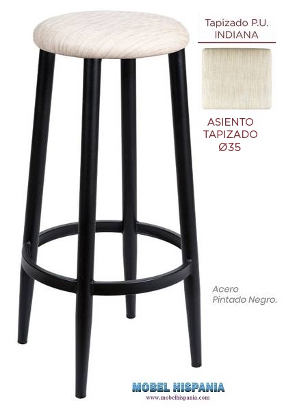 4541 banqueta negra asiento tapizado indiana