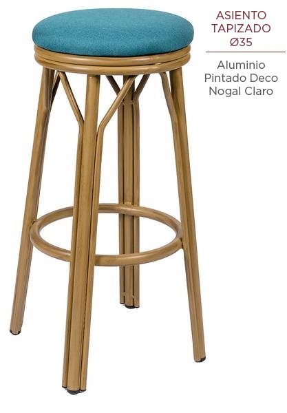 8231 banqueta deco bambu tapizado Zafiro