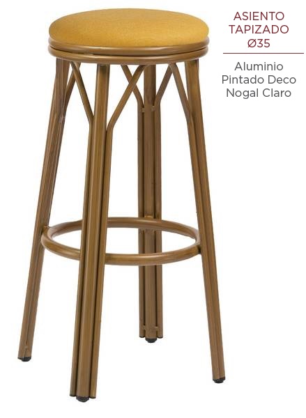 8231 banqueta s r nogal claro tapizado mostaza