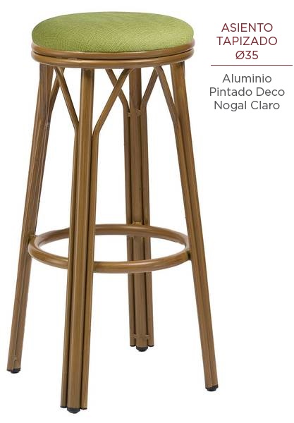 8231 banqueta s r nogal claro tapizado verde