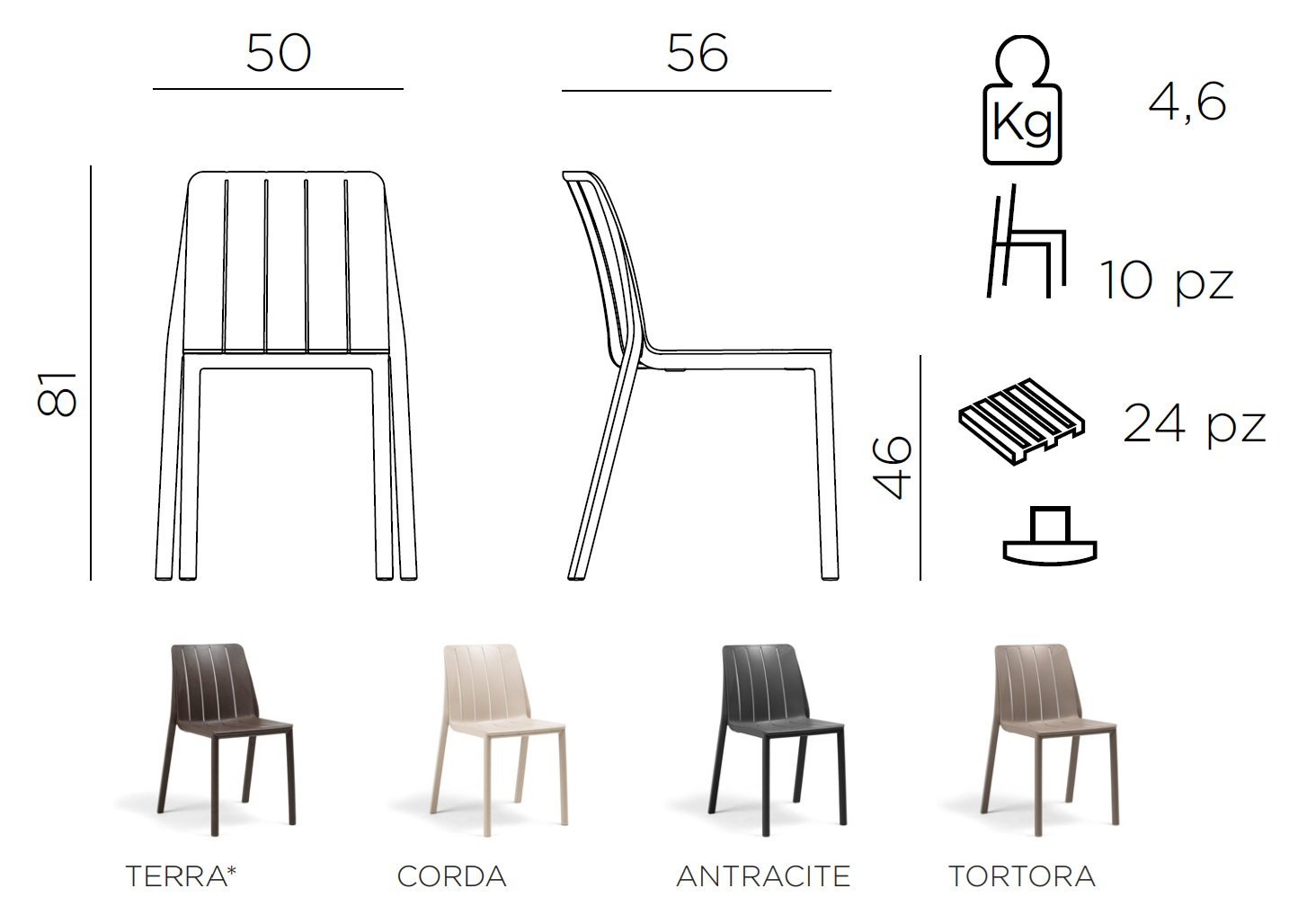 TIBENIA silla exterior medidas