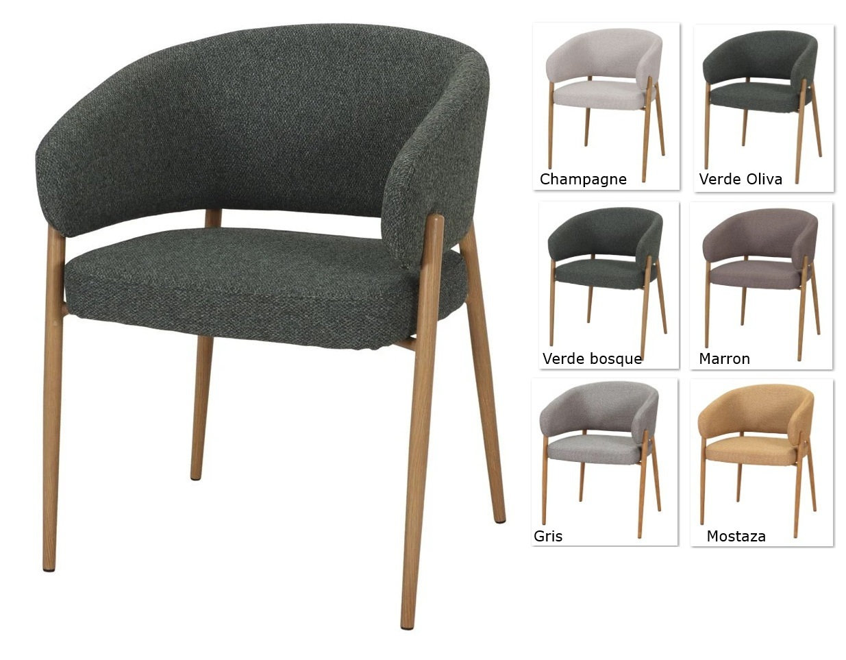 TAYLOR sillon tapizado verde w