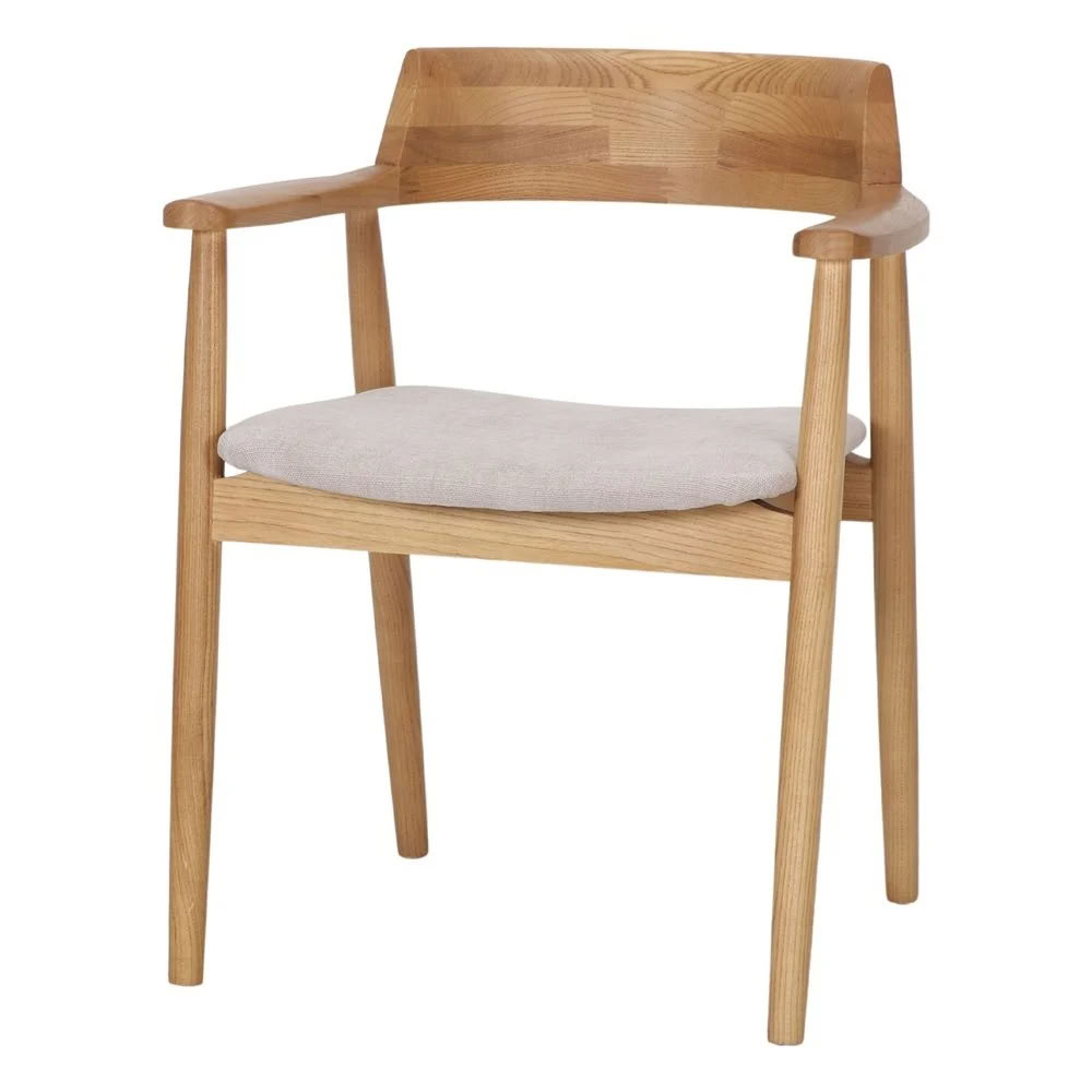 sillon de madera con brazos tapizado
