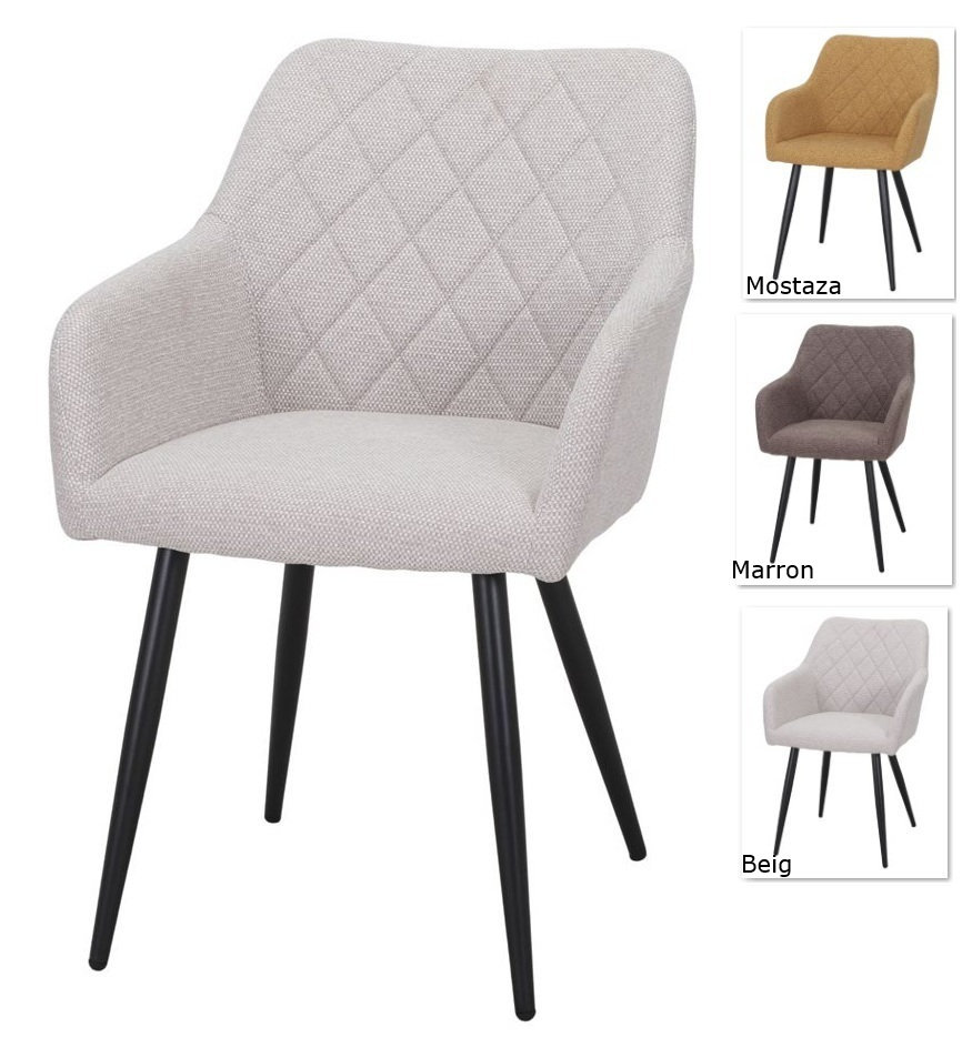 CLIFTON Sillon tapizado beige 1