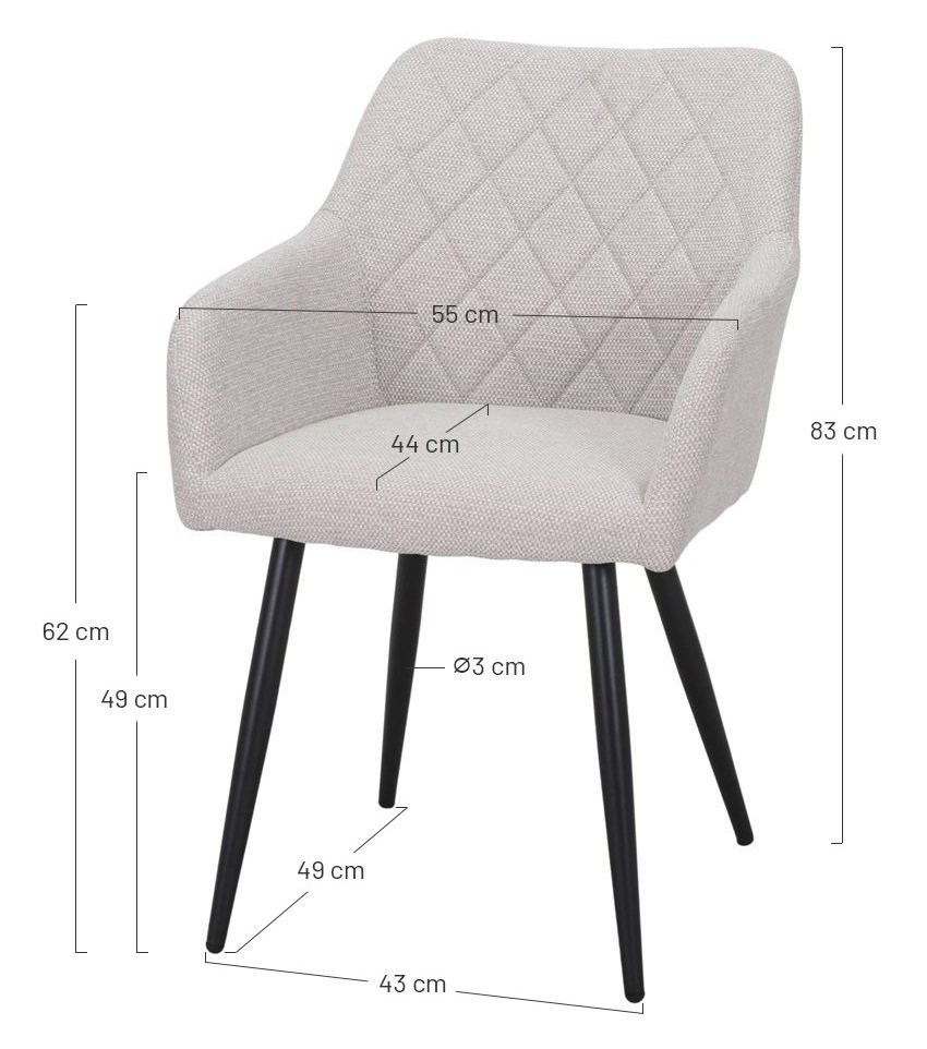 CLIFTON Sillon tapizado medidas