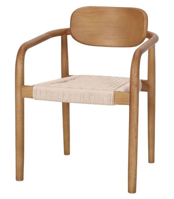 UTIEL sillon madera cuerda natural