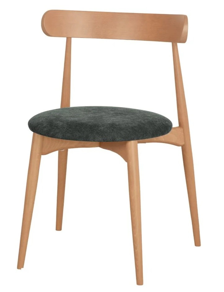 ANDEMIA Silla madera tapizada verdoso