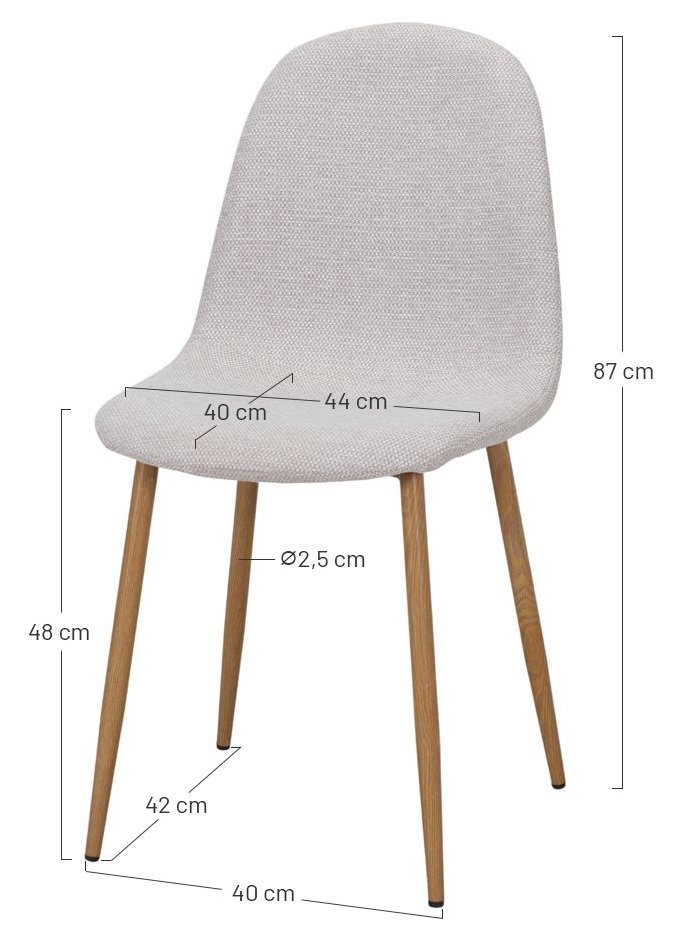 BOLD silla tapizada medidas