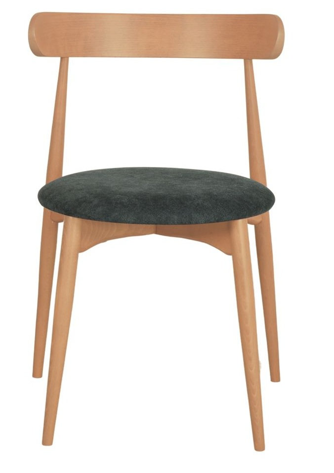 ANDEMIA Silla madera tapizada verdoso 1