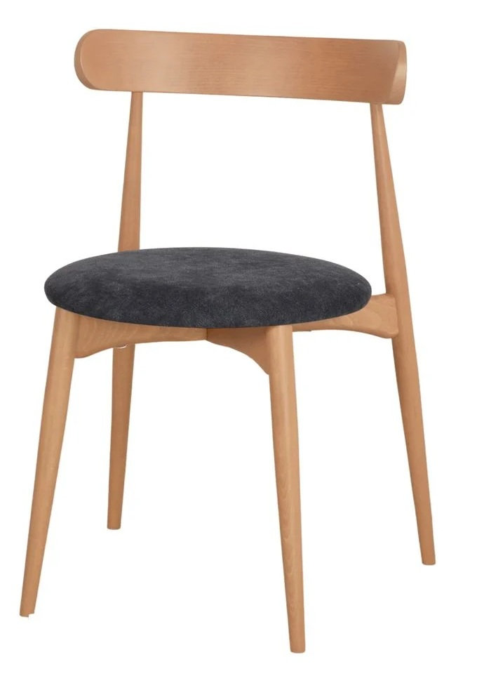 ANDEMIA Silla madera tapizada negro