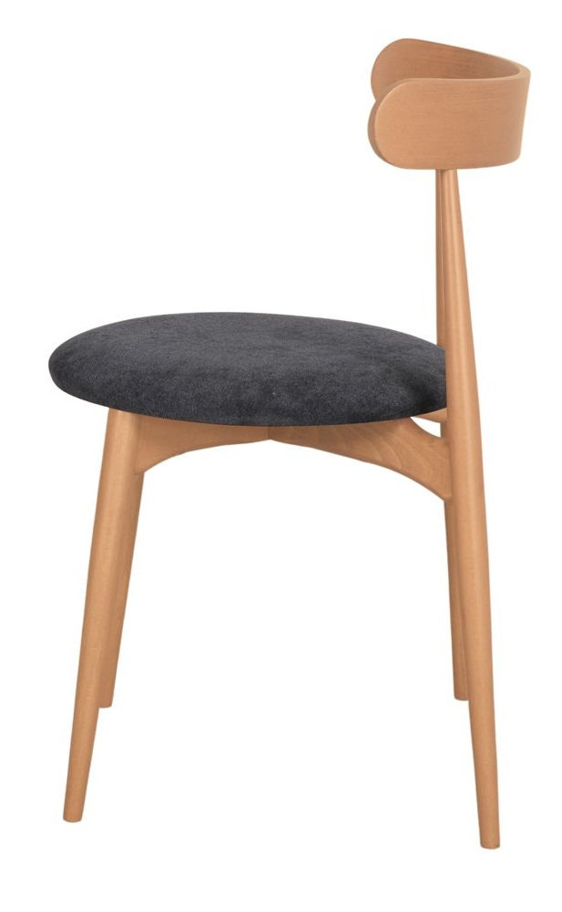 ANDEMIA Silla madera tapizada negro 2