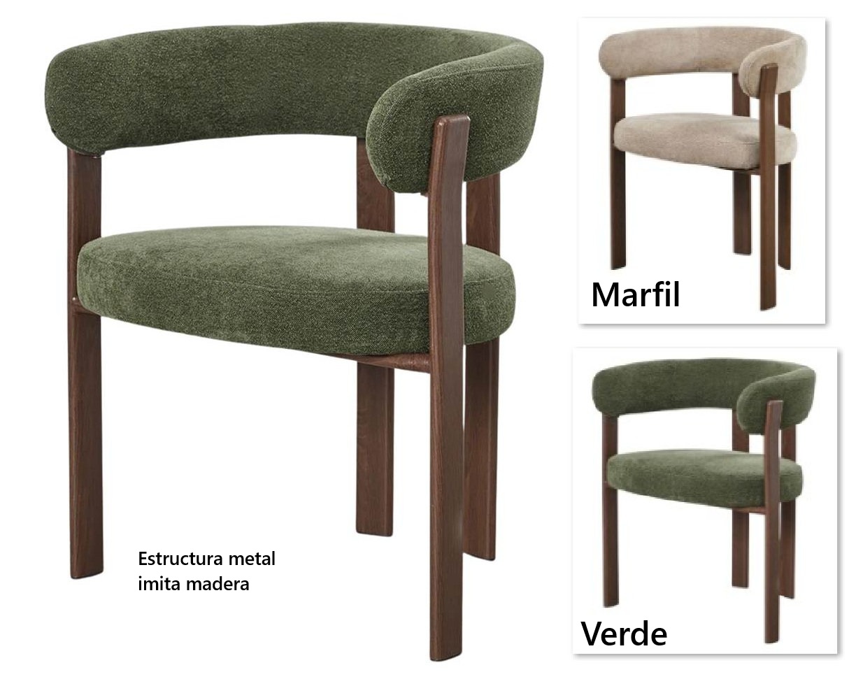 KENSAL sillon tapizado verde 1