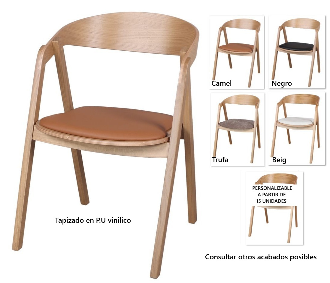 FRANKY sillon madera tapizado W