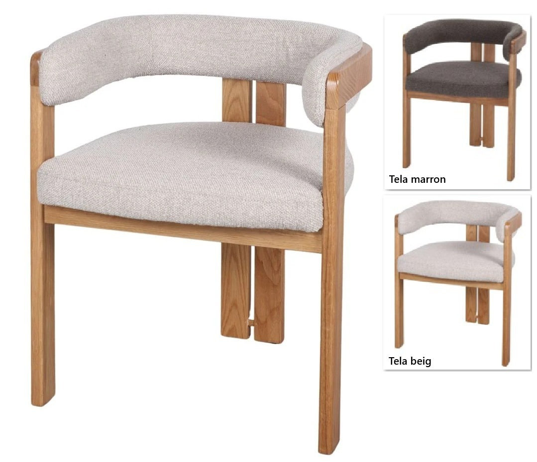 BATISTA sillon madera tapizado w