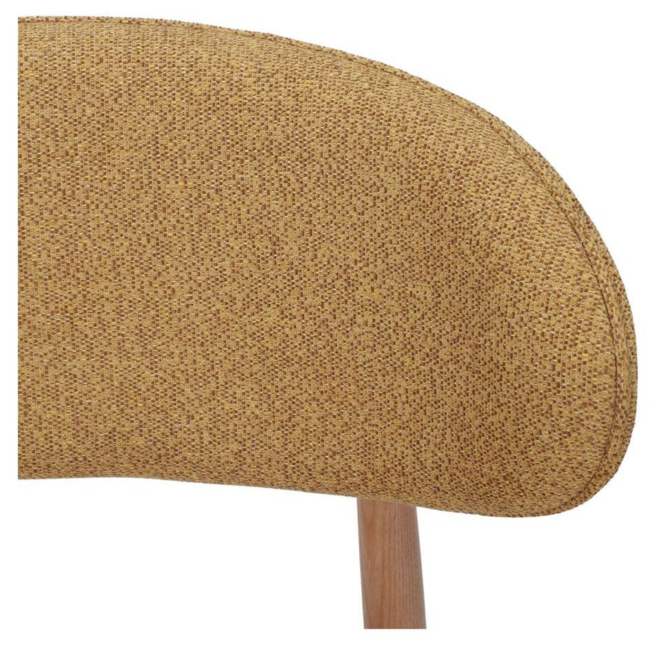PONDARY silla madera tapizada mostaza 4