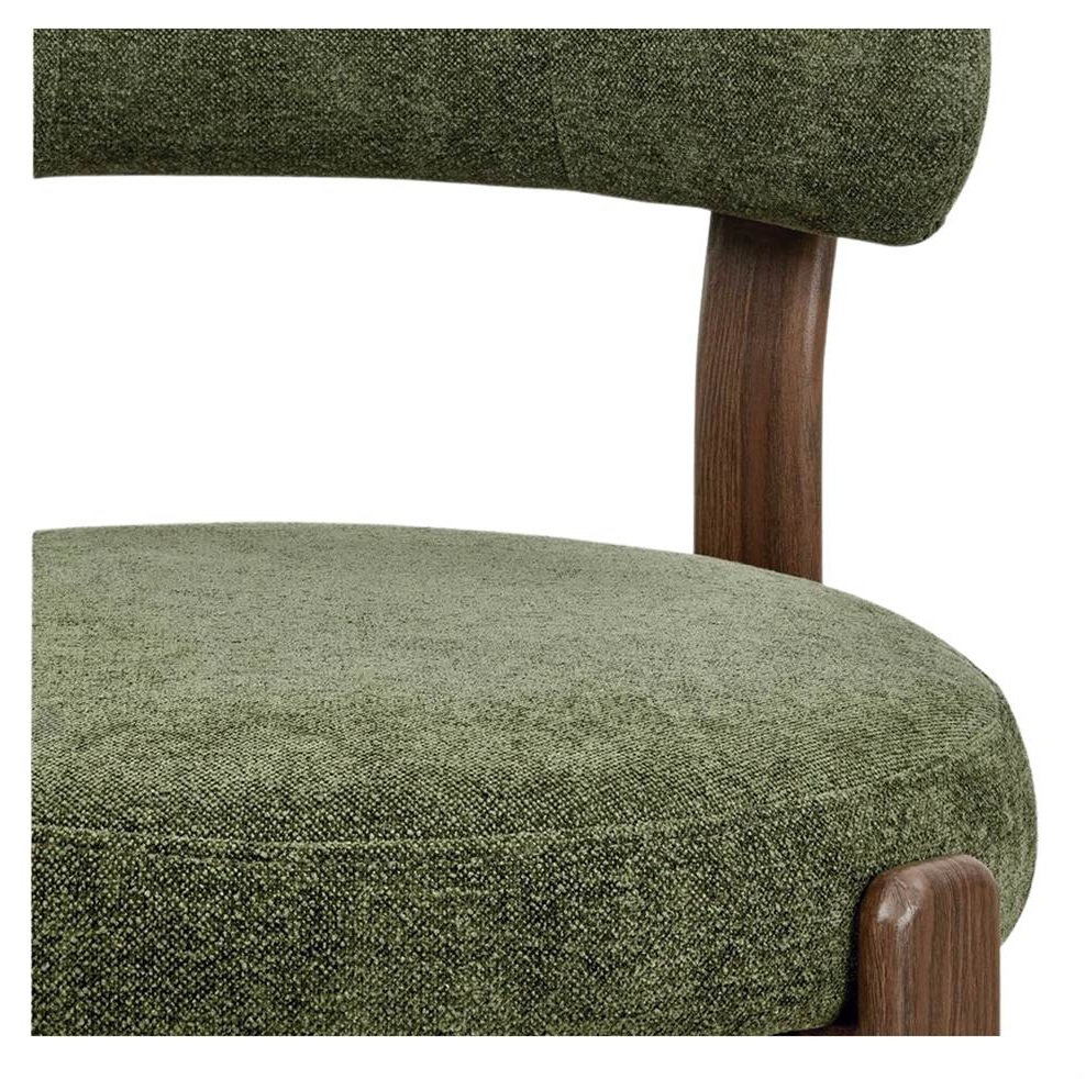 NOBU silla metal tapizada verde 2