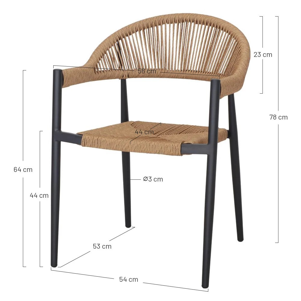 PEONY sillon aluminio cuerda 4