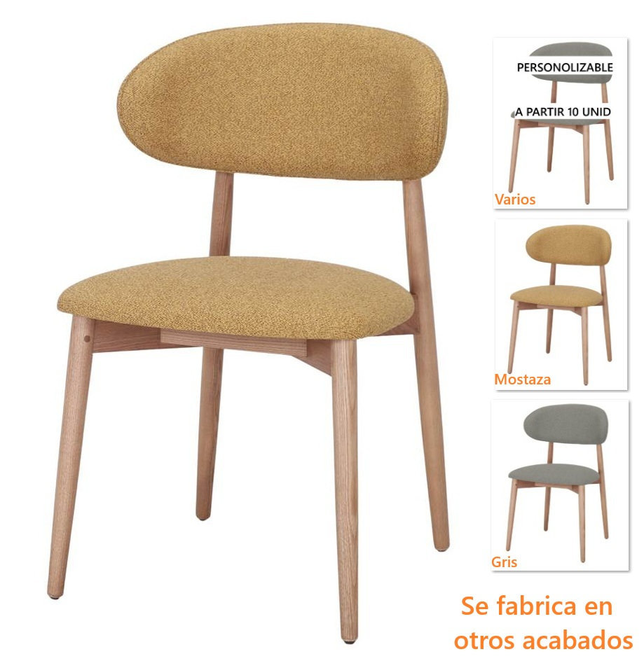 PONDARY silla madera tapizada w