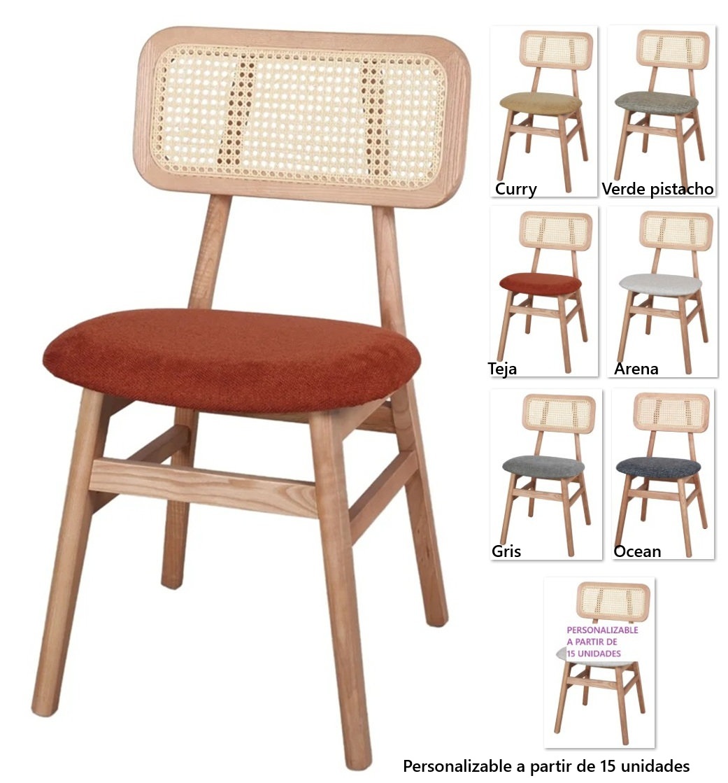 MISAKO Silla madera tapizada W