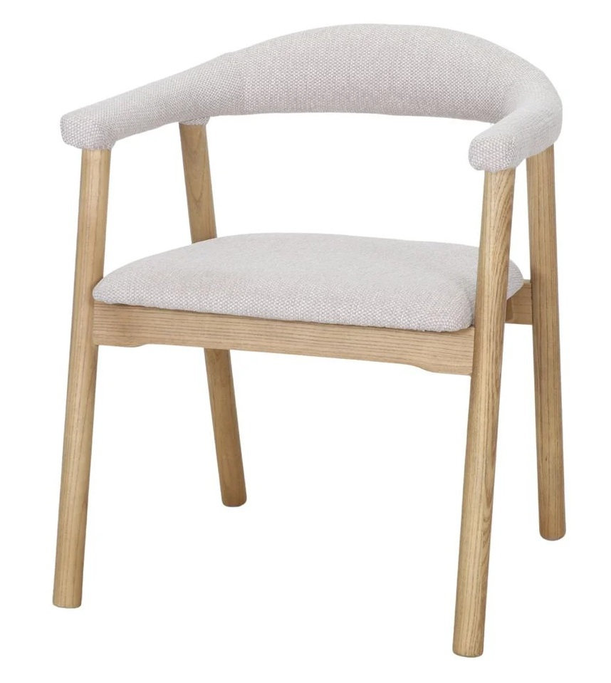 GROF sillon madera tapizado beig
