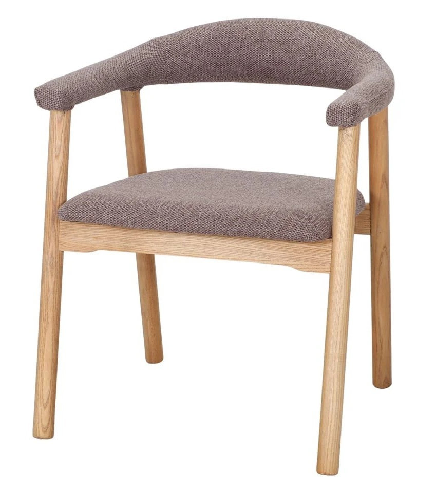 GROF sillon madera tapizado marron