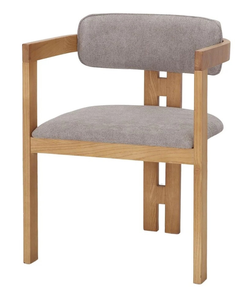 ANGELINA sillon madera tapizado trufa