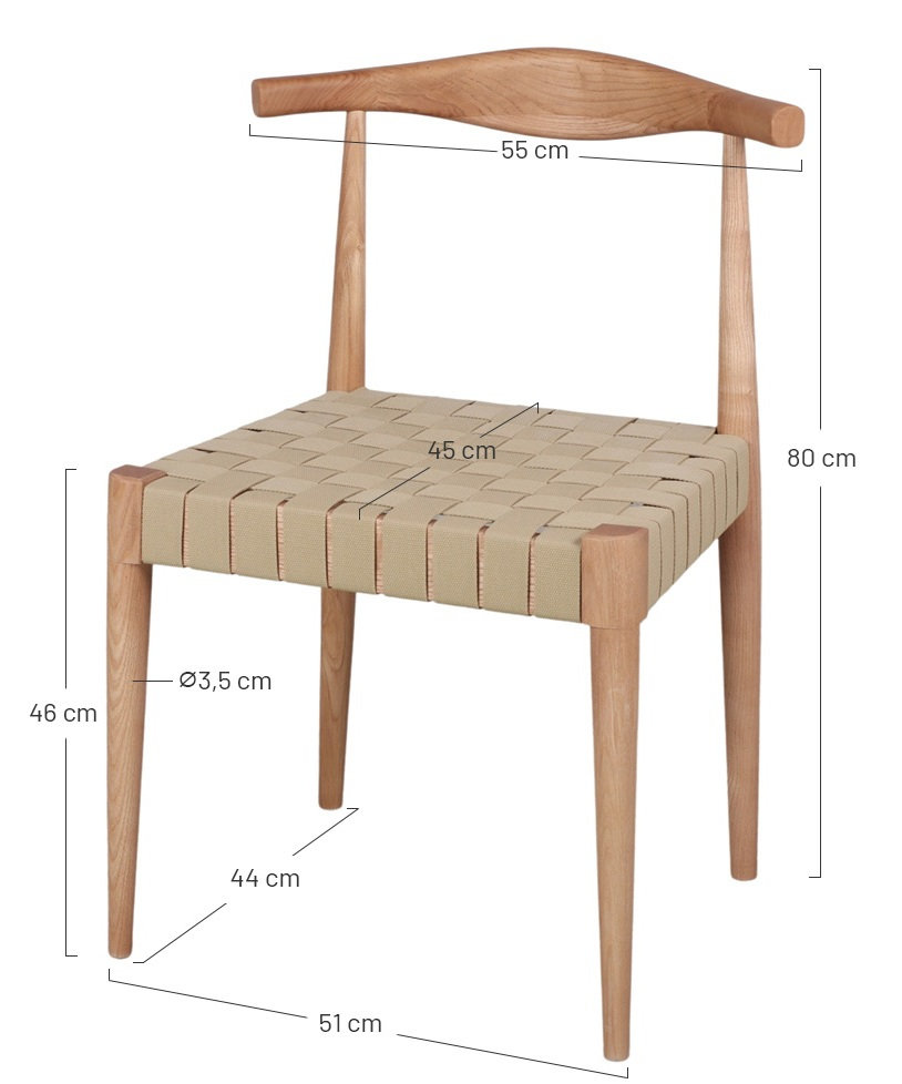 GHOST silla madera cinta beig 11